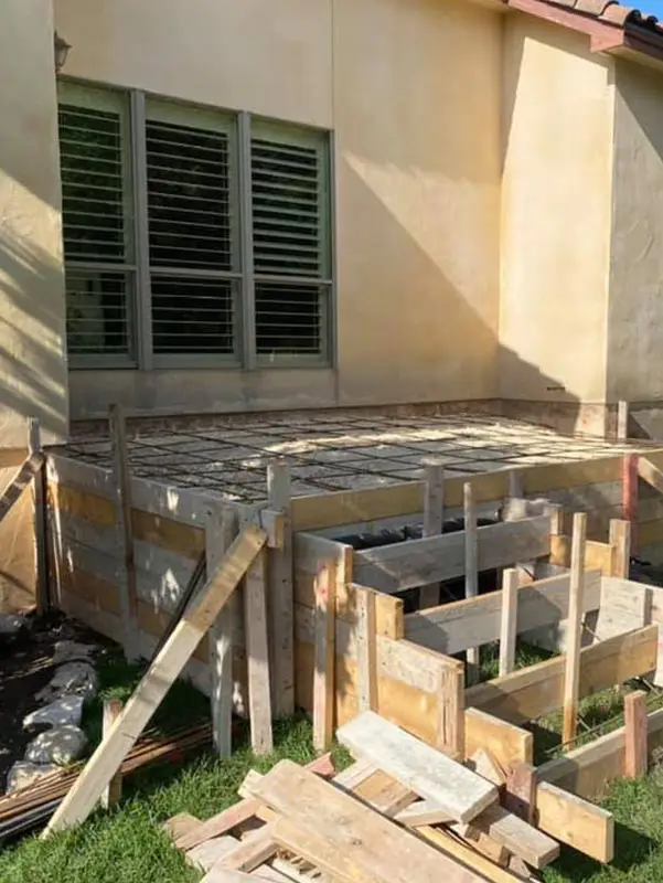 Framing up for Stamped Concrete Patio